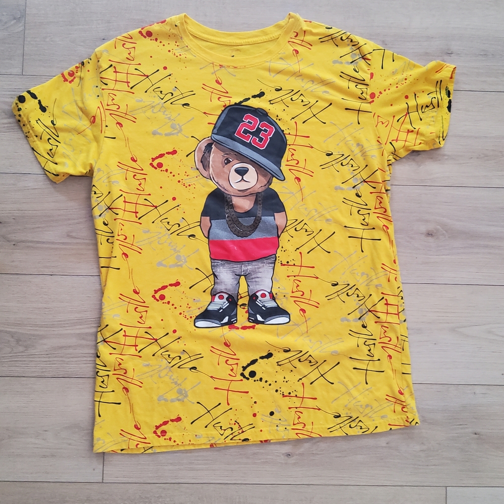 Vibe Yellow Bear Graphic Kids T-Shirt
